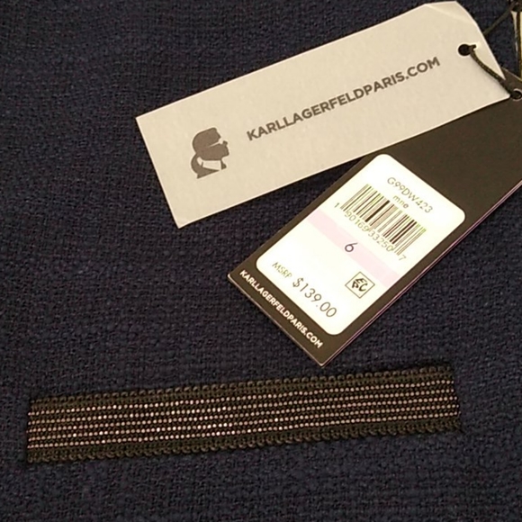 Karl Lagerfeld beautiful navy blue tweed dress - Picture 9 of 16